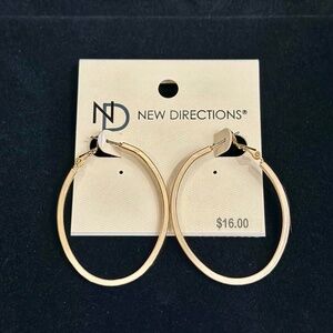 New Directions Gold Oval Hoop Earrings